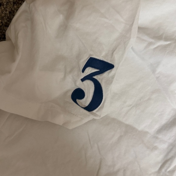 Polo Ralph Lauren Cream Shirt with Blue Text - Picture 3 of 5